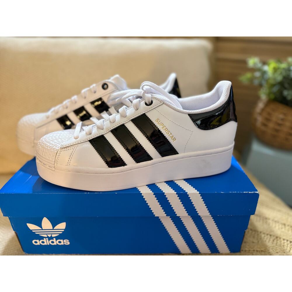 adidas Superstar Bold Cloud White Black Stripe - Women's Size 8 - FV3336